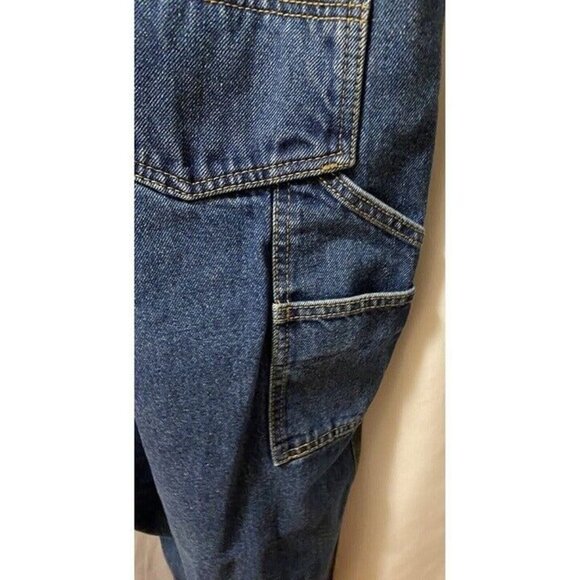 BERNE Carpenter Jean Men 52X30 Cotton Flat Front Dark Wash Straight Cut - Picture 9 of 11